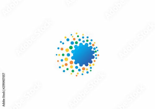 Abstract dotted sphere or globe icon design concept for digital technology, data, and global network
