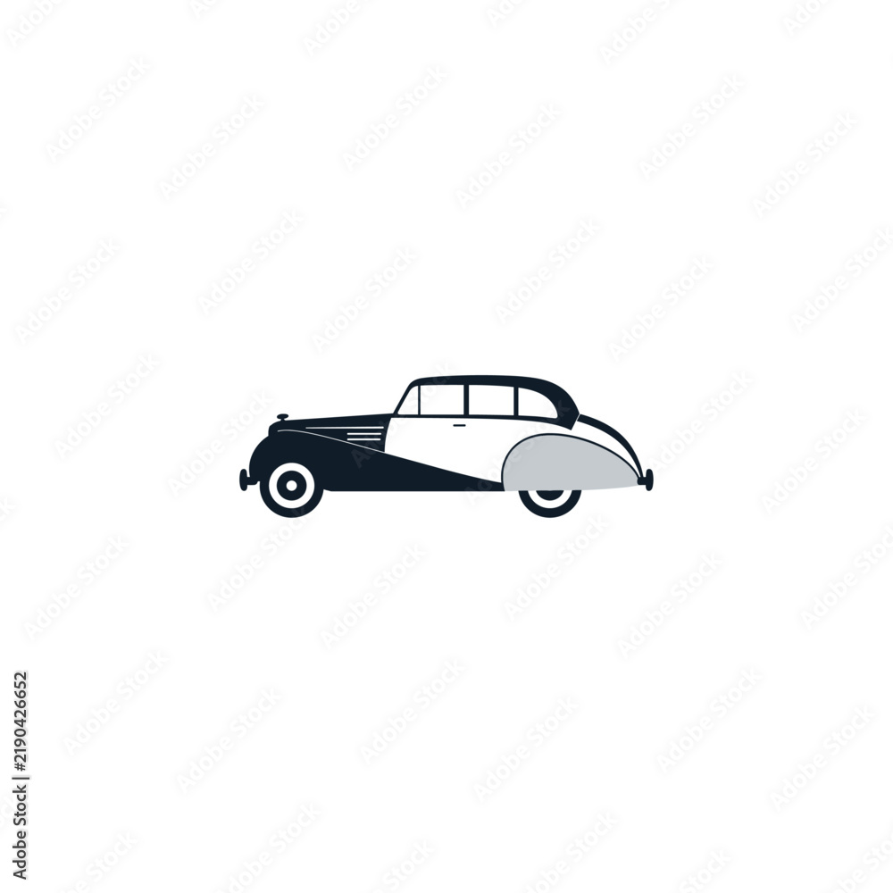 Fototapeta premium Vintage car icon flat vector design