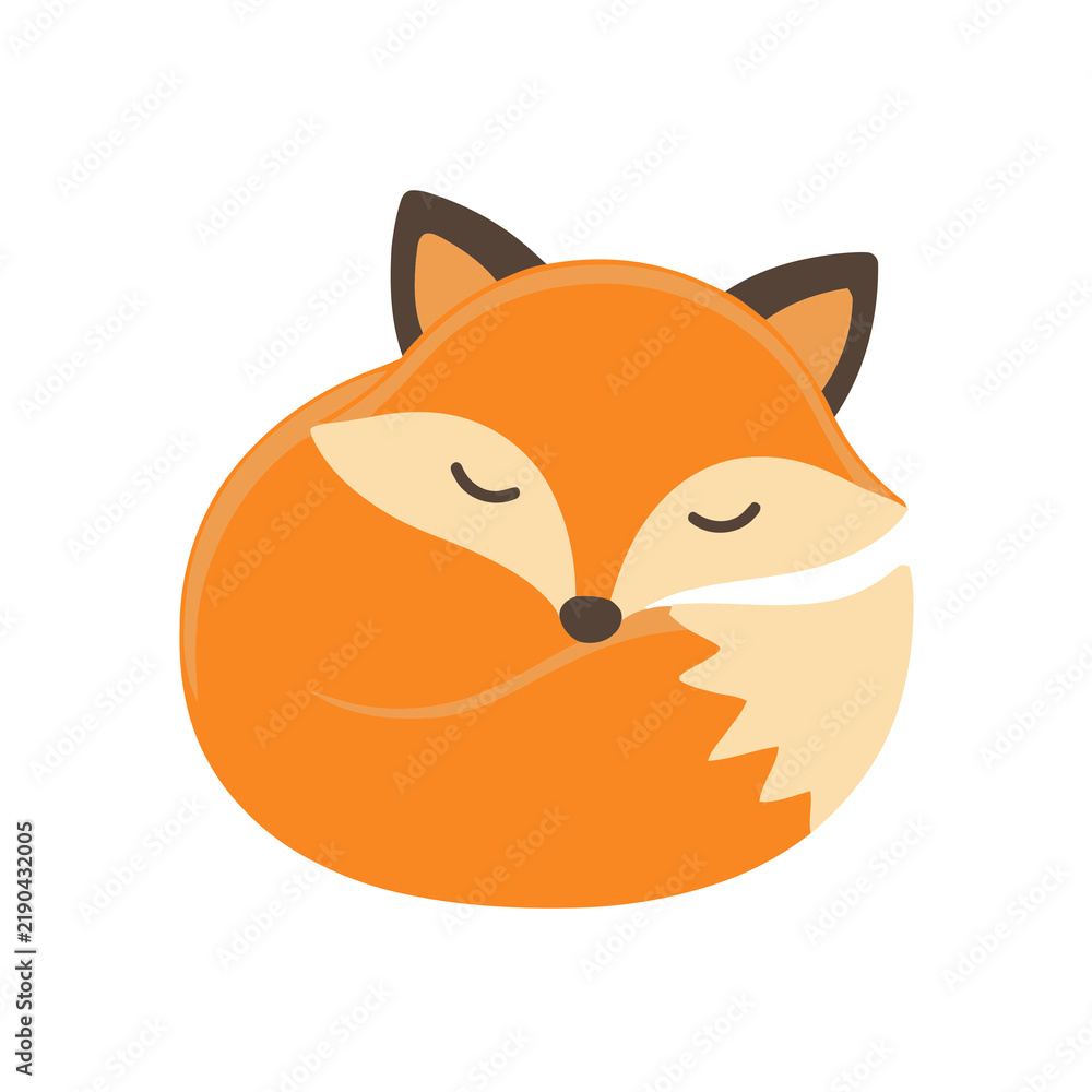 Fototapeta premium Stylized fox illustration curled up