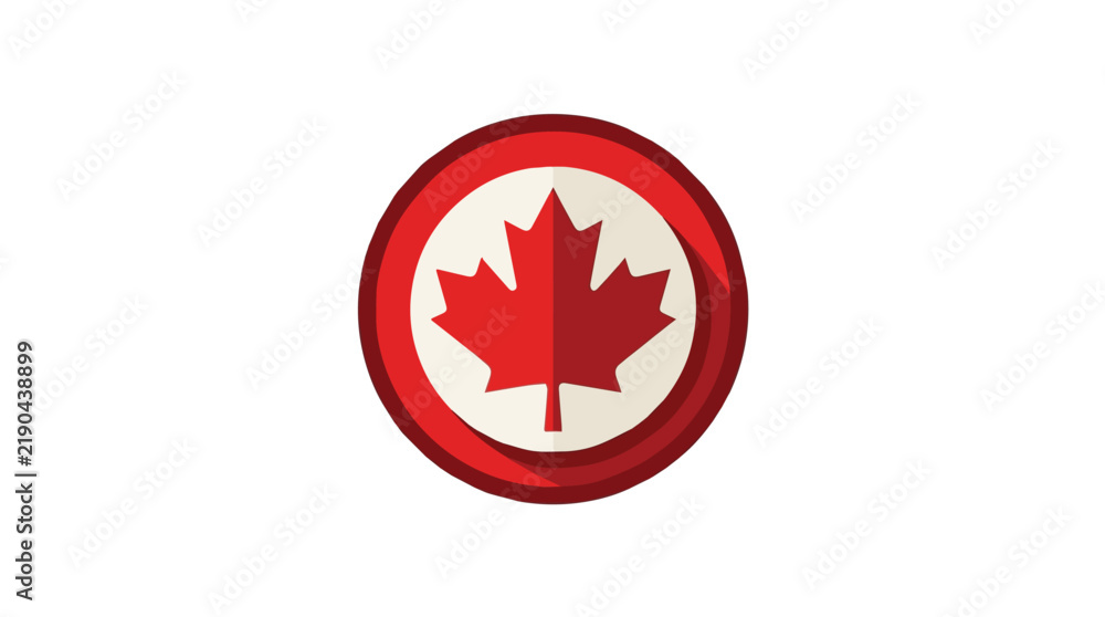 Obraz premium Canadian Flag Icon with Red Maple Leaf on White Background