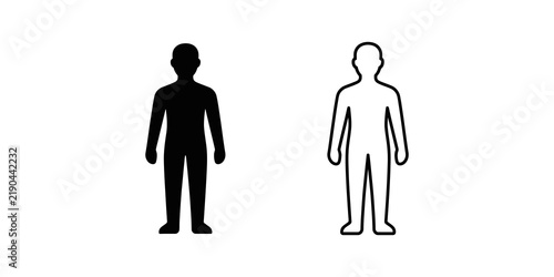 Fotografie Human body male silhouette icon set isolated on transparent background