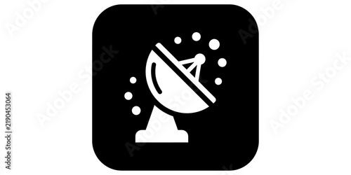 Bild auf Leinwand Satellite dish communication icon for space broadcasting and signal data