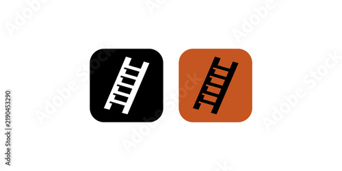 Obraz na płótnie Ladder graphic icons featuring bold black and orange simple shape design