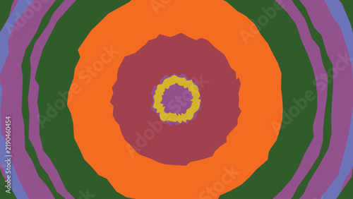 Foto Abstract concentric circle background with uneven jagged edges and vivid multi colored layers creating a rhythmic and dynamic optical art effect