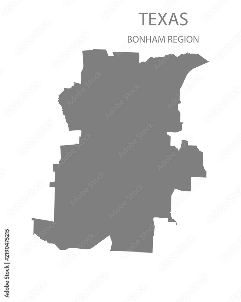 Fototapeta premium Bonham Region Map, Texas, USA