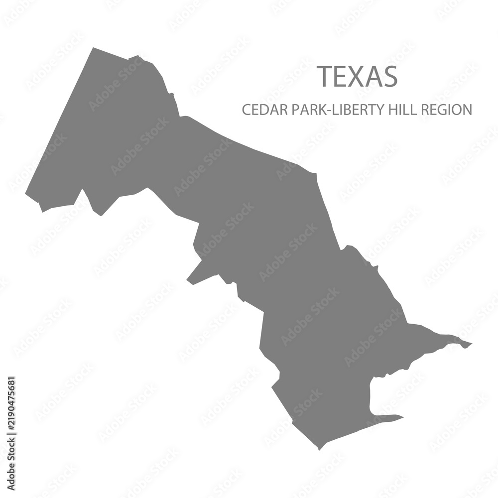 Fototapeta premium Cedar Park-Liberty Hill Region Map, Texas, USA