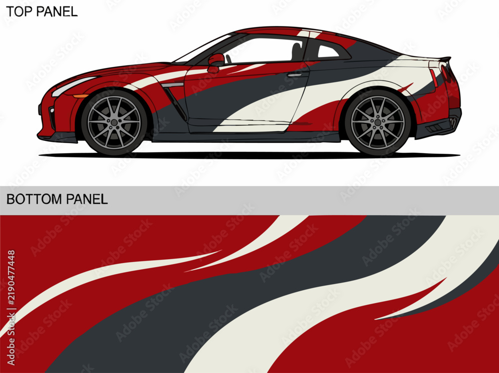 Fototapeta premium sleek sports car side and speed lines