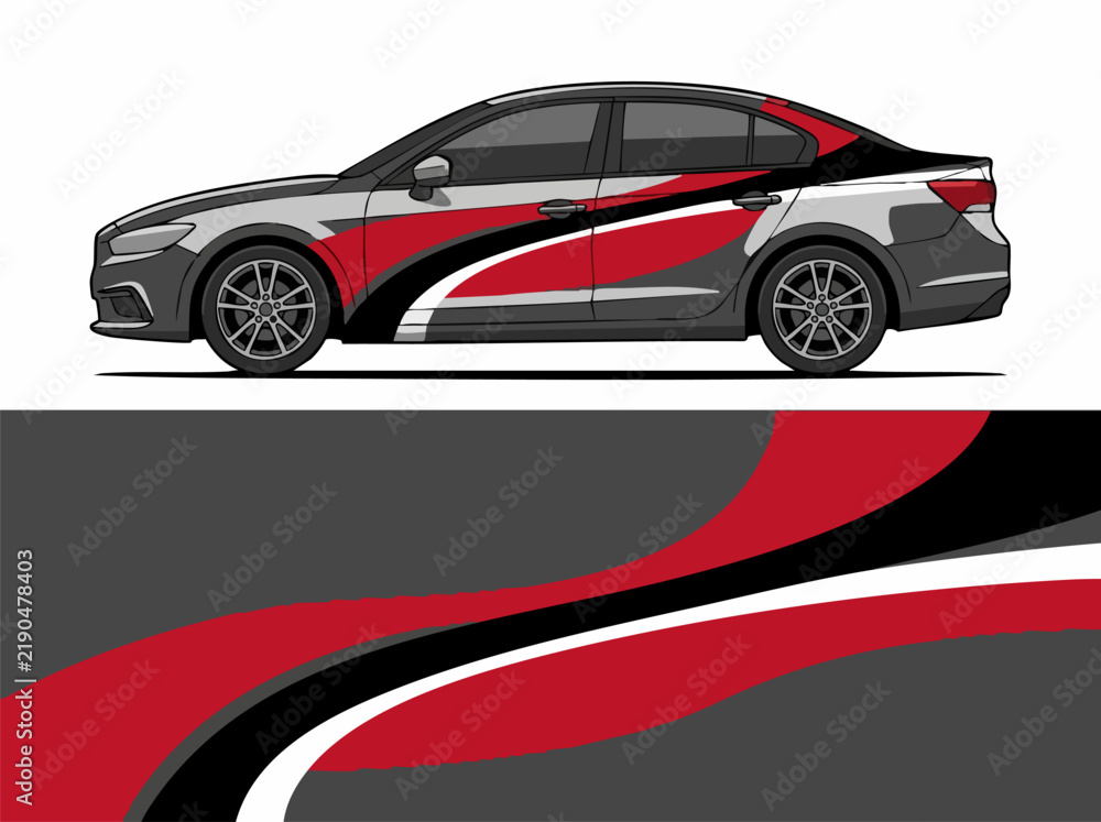 Fototapeta premium sleek car racing stripe illustration