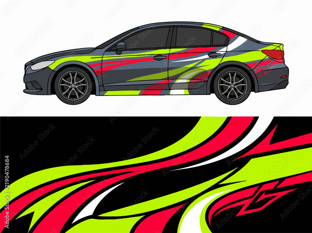 Naklejka premium high performance car racing stripe design
