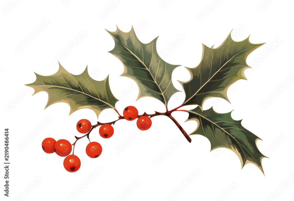 Fototapeta premium PNG Holly leave christmas plant leaf.
