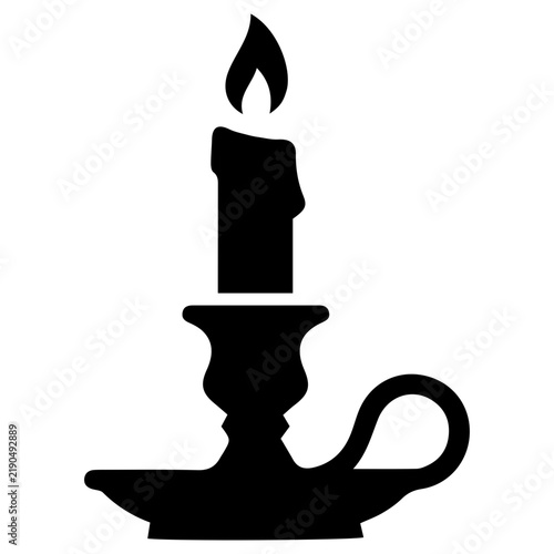 Candle in Holder Glyph Icon
