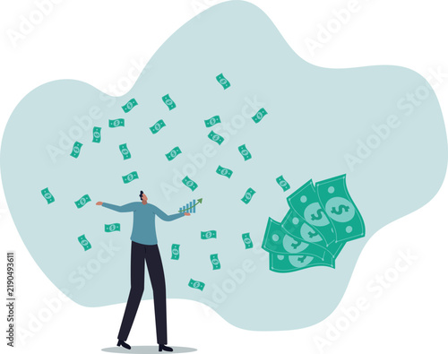achieve success and make a lot of money.life and employment of people.flat design.