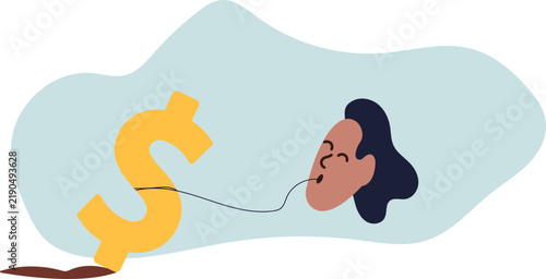 Working hard for money, effort to earn more salary or investment profit,life and employment of people.flat design.