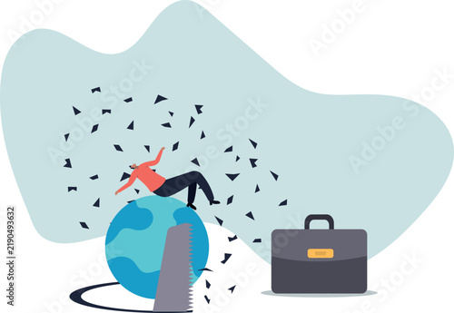 World economic crisis from war and geopolitical problem or threats,life and employment of people.flat design.
