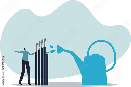 the concept of green economy and stopping environmental pollution.life and employment of people.flat design.