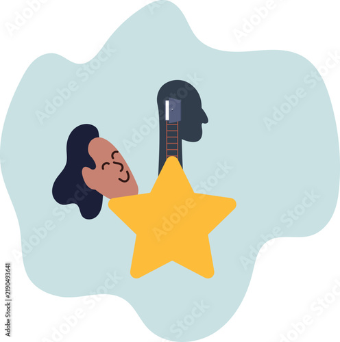 Brand recognition, marketing idea to launch ads and advertising, commercial trademark or brand loyalty,life and employment of people.flat design.