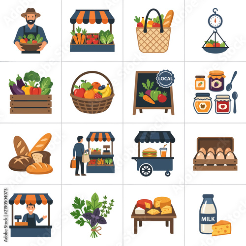 Vibrant Market Scene with Fresh Fruits and Vegetables.