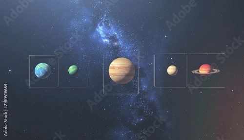 Educational image illustrating the planets of the solar system set against a starry night sky for science astronomy and space exploration themes suitable for educational and presentation use