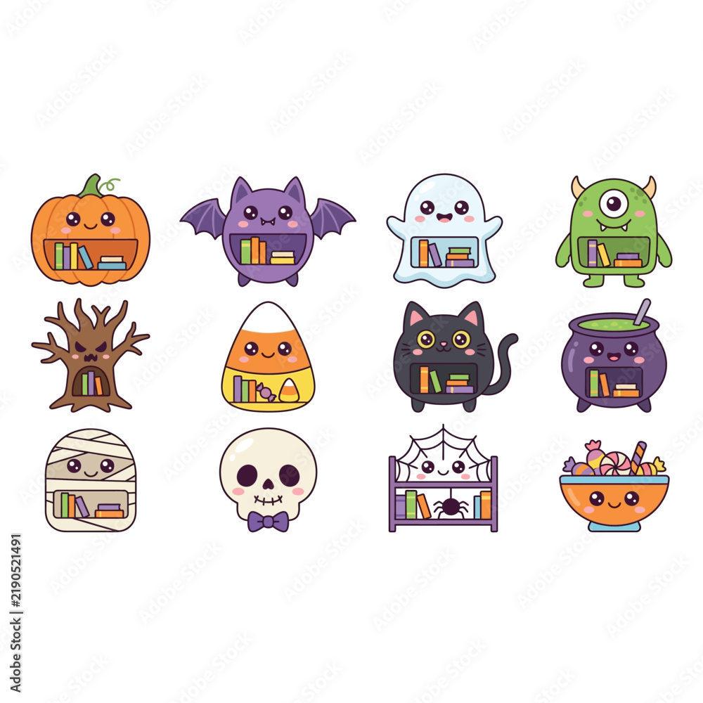 Fototapeta premium Cute cartoon animals and vehicles in a playful collection.