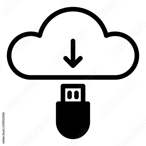 usb glyph icon vector illustration isolated on white background