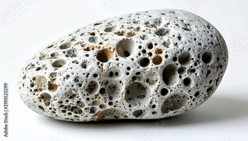 Pumice stone with highly porous volcanic texture, natural geological specimen