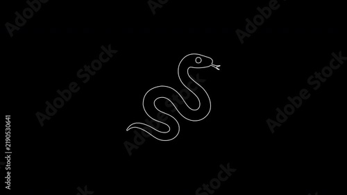 Animated snake drawing itself on black background