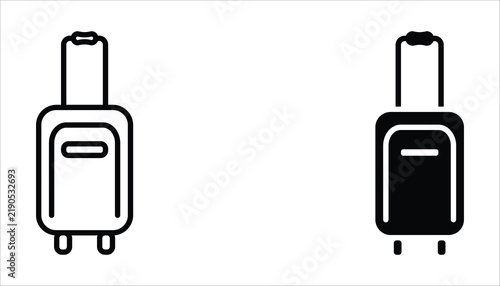 Suitcase icon set. for web design isolated on white background.