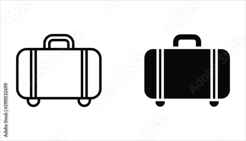 Suitcase icon set. for web design isolated on white background.