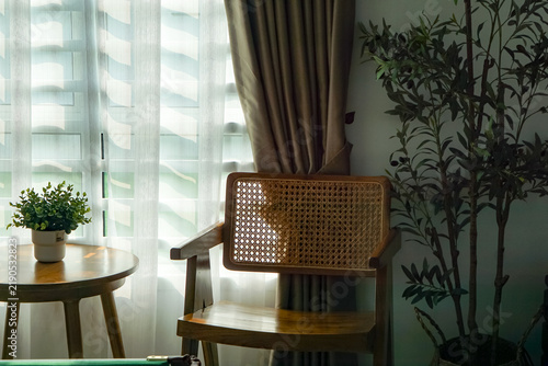 Fotografie Cozy Corner With Wooden Chair