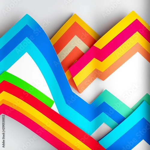 Zigzag design in a medley of bright colors and white, white, design