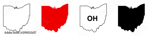 ohio state map icon set