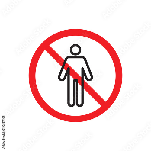 People forbidden editable stroke outline icon isolated on transparent background flat vector illustration. Pixel perfect.
