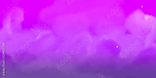 Bright magenta and purple galaxy watercolor background texture with subtle stars and sparkles.
