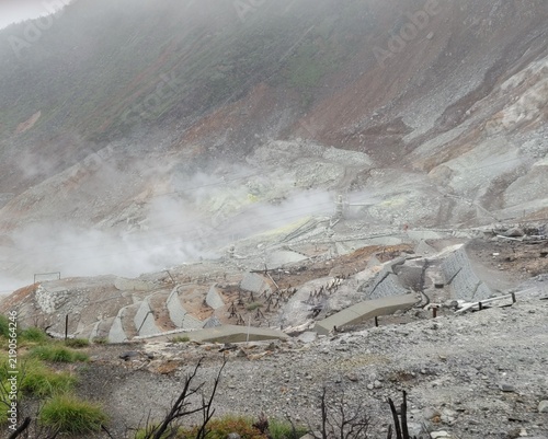 Bild auf Leinwand mountain landscape in death valley　oowakudani hakone