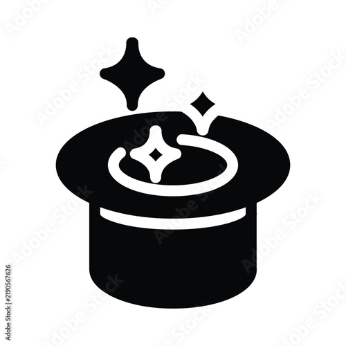 Bild auf Leinwand magic hat solid icon vector design good for web or mobile app