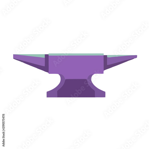 Fotografie Purple and teal anvil isolated on transparent background