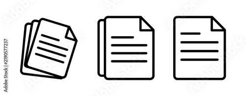 Document file paper page line icon set vector illustration