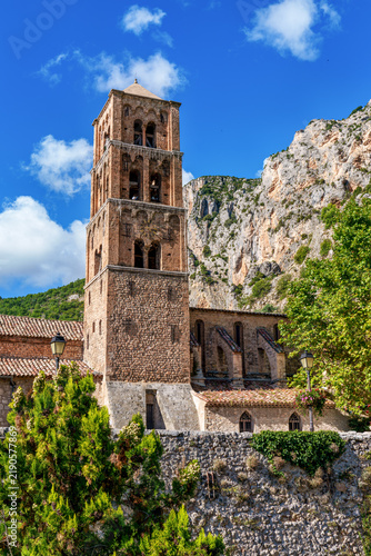 The church of Notre-Dame-de-l'Assomption in Moustiers-Sainte-Marie in the Provence in southeastern France