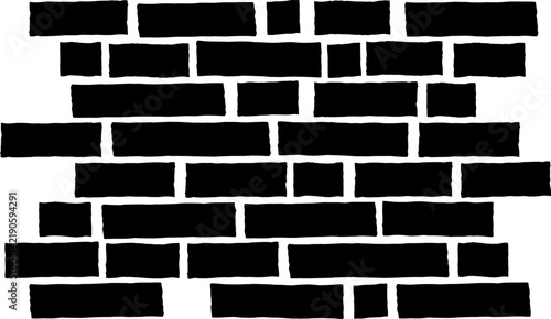 Abstract black and white brick wall pattern background with a clean minimalist geometric design style