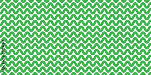 Abstract green and white wave pattern background. Abstract horizontal zig zag texture. Distorted chevron. Classic pattern. Retro and vintage design.
