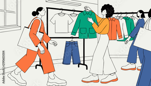 Foto Secondhand Circular Fashion Vector