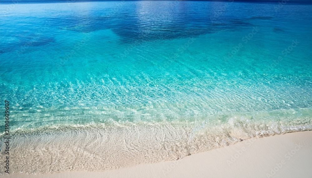 Fototapeta premium Summer With Clear Water Sea And Sandy White Sand Beach