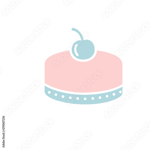 Stylized cake with cherry