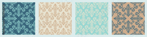 Timeless damask pattern for elegant invitation backgrounds. Seamless vector p...