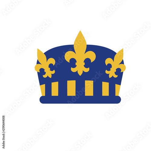 Foto Blue and yellow crown with fleur-de-lis