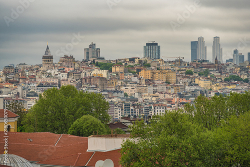 Canvas Print Istanbul Turkiye (Turkey), city skyline at Bosphorus Strait