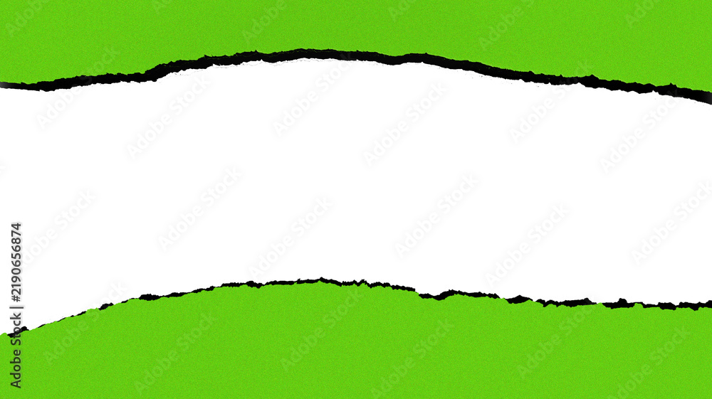 Fototapeta premium Light green torn paper border frame with black edge on transparent background for creative web design.