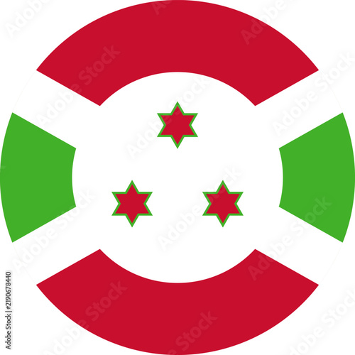 Round Burundi Flag Vector Icon Circular Burundian Flag Button Element