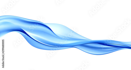 Konstfotografi Abstract Blue 3D Wave Banner