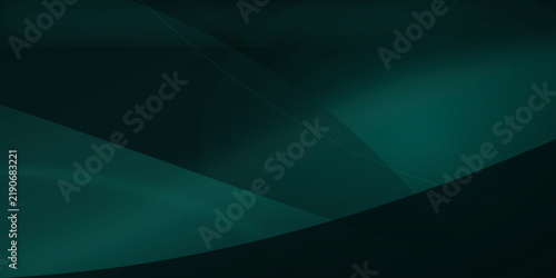 Konstfotografi Dark green abstract wave background with smooth curves